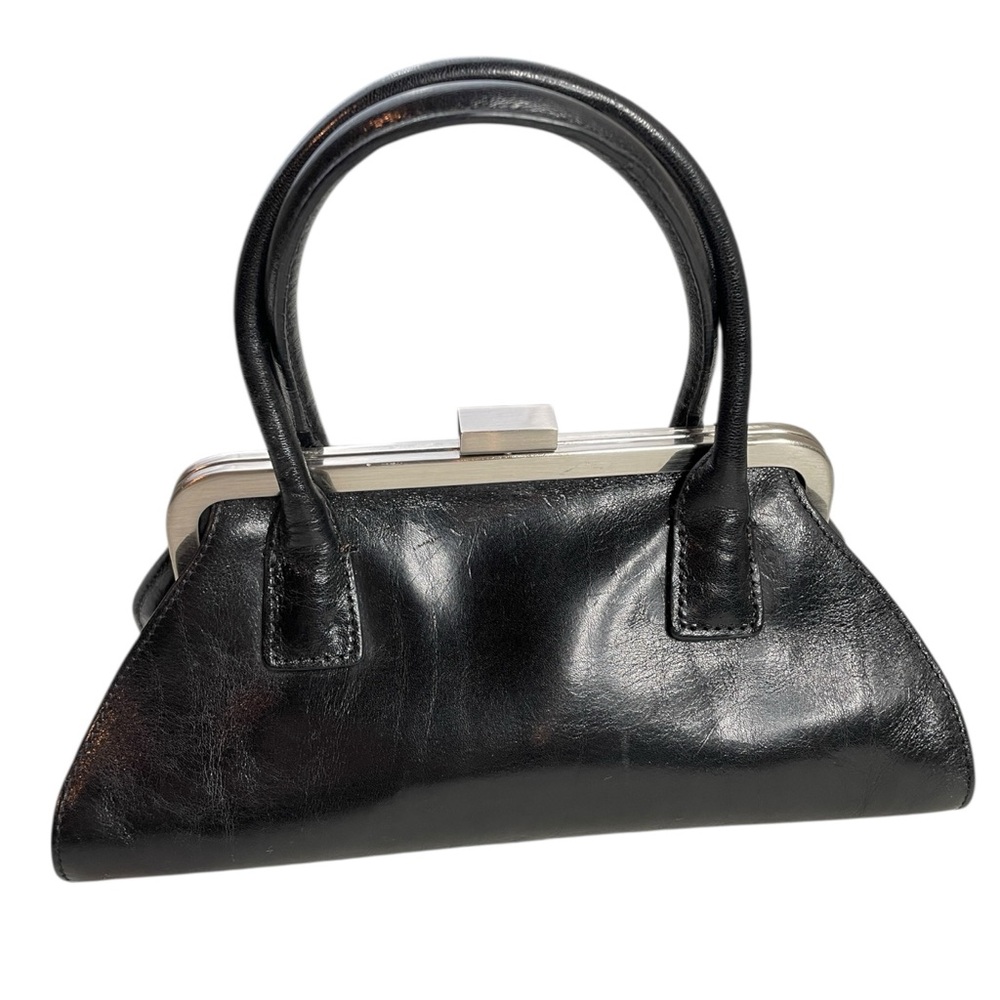 HOBO Black Leather Small Frame Doctor's Bag Satchel Purse Handbag - Picture 4 of 16